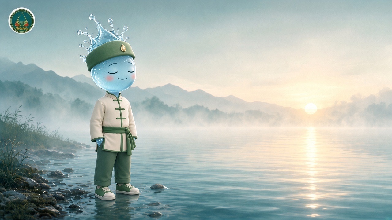 阿水立于水畔，致敬 Be Water 哲思